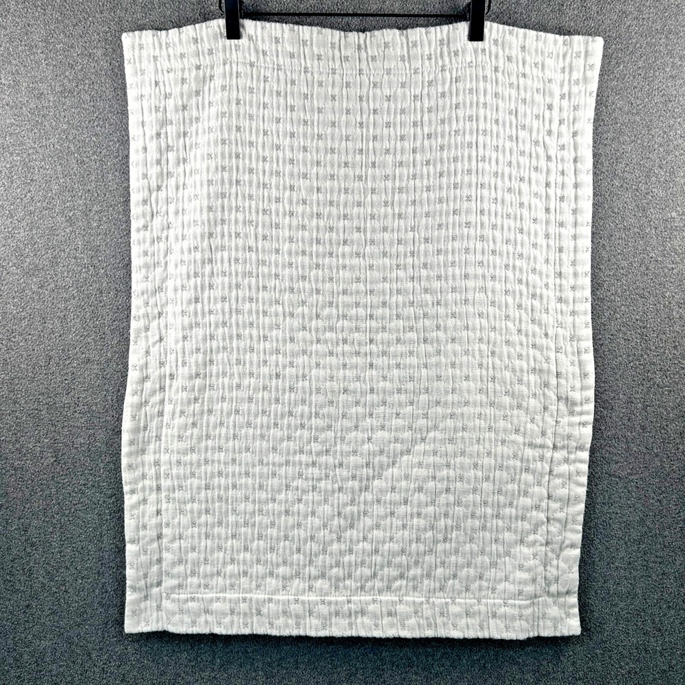 Peacock Alley Quilted Striped Pillow Sham- White Gray X- Thick Cotton-‎ Large